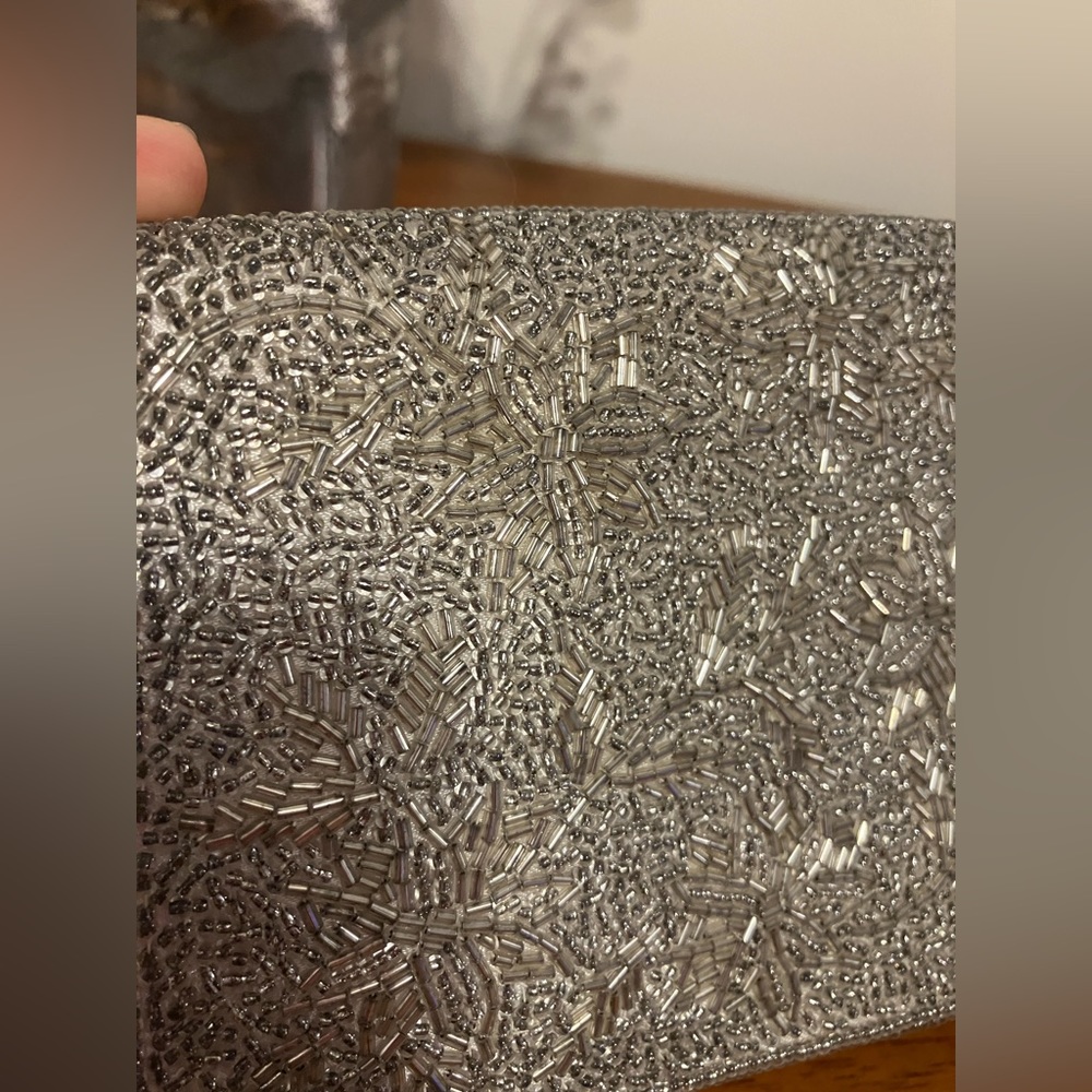 Vintage Beaded Satin Lined Small Clutch Made In Japan